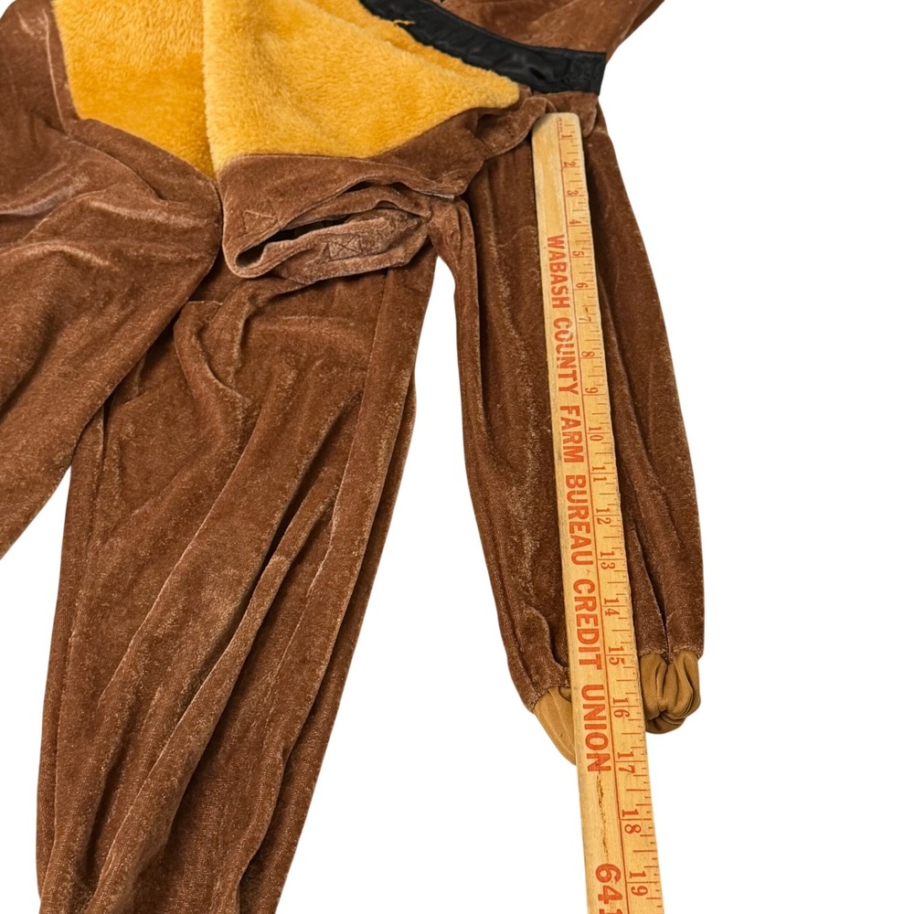 Smiffys Kids Dog Costume Brown Velour Hooded Jumpsuit Size 4-6 Years Halloween - Picture 5 of 8